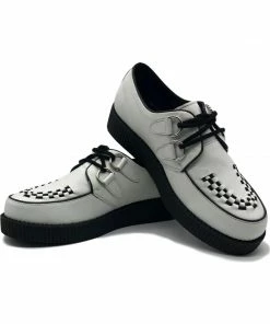 KICK FOOTWEAR Mens Rebel White Leather Creepers