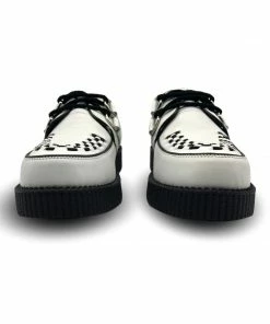 KICK FOOTWEAR Mens Rebel White Leather Creepers