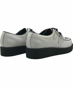 KICK FOOTWEAR Mens Rebel White Leather Creepers