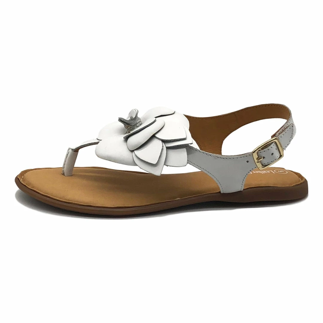 Kickfootwear Flower Design Flat Leather Sandals - Black White Pink Yellow WOMENS 13 Kickfootwear Flower Design Flat Leather Sandals - Black White Pink Yellow WOMENS