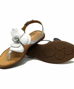 Kickfootwear Flower Design Flat Leather Sandals - Black White Pink Yellow WOMENS 36 Kickfootwear Flower Design Flat Leather Sandals - Black White Pink Yellow WOMENS