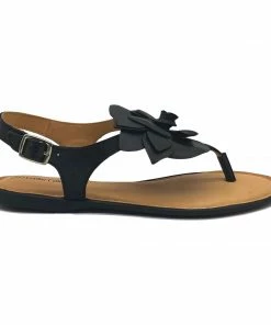 Kickfootwear Flower Design Flat Leather Sandals - Black White Pink Yellow WOMENS 26 Kickfootwear Flower Design Flat Leather Sandals - Black White Pink Yellow WOMENS