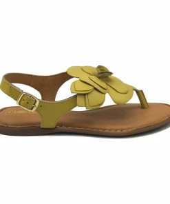 Kickfootwear Flower Design Flat Leather Sandals - Black White Pink Yellow WOMENS 42 Kickfootwear Flower Design Flat Leather Sandals - Black White Pink Yellow WOMENS