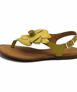 Kickfootwear Flower Design Flat Leather Sandals - Black White Pink Yellow WOMENS 43 Kickfootwear Flower Design Flat Leather Sandals - Black White Pink Yellow WOMENS