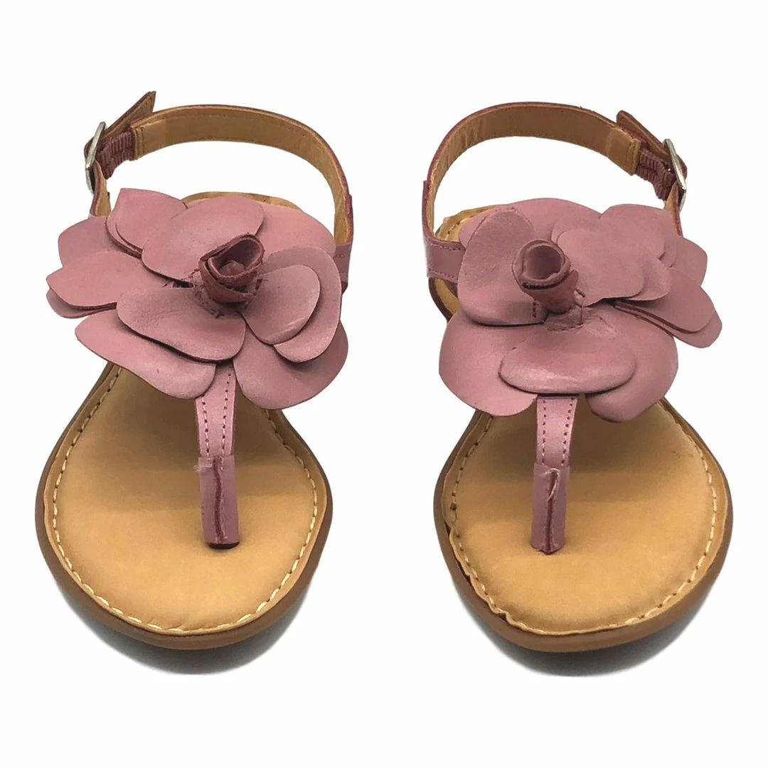 Kickfootwear Flower Design Flat Leather Sandals - Black White Pink Yellow WOMENS 9 Kickfootwear Flower Design Flat Leather Sandals - Black White Pink Yellow WOMENS