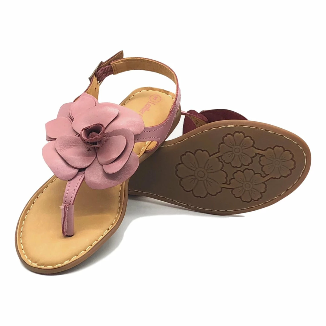 Kickfootwear Flower Design Flat Leather Sandals - Black White Pink Yellow WOMENS 10 Kickfootwear Flower Design Flat Leather Sandals - Black White Pink Yellow WOMENS