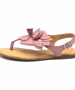 Kickfootwear Flower Design Flat Leather Sandals - Black White Pink Yellow WOMENS 33 Kickfootwear Flower Design Flat Leather Sandals - Black White Pink Yellow WOMENS