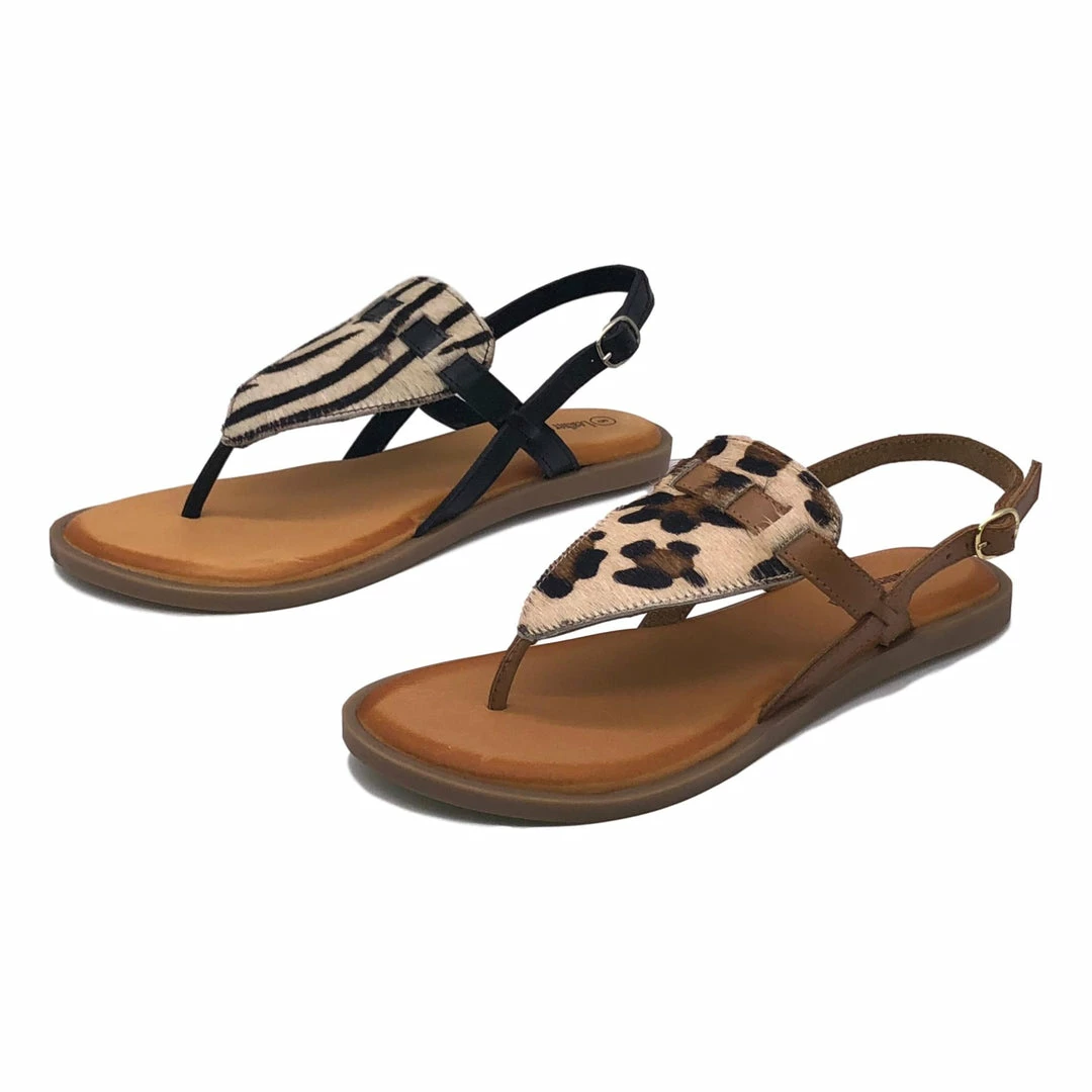 Kickfootwear Flat Leather Zebra Leopard Animal Sandals 1 Kickfootwear Flat Leather Zebra Leopard Animal Sandals