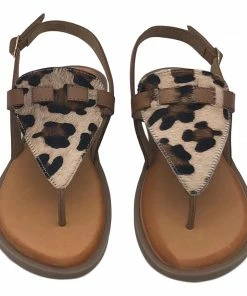 Kickfootwear Flat Leather Zebra Leopard Animal Sandals