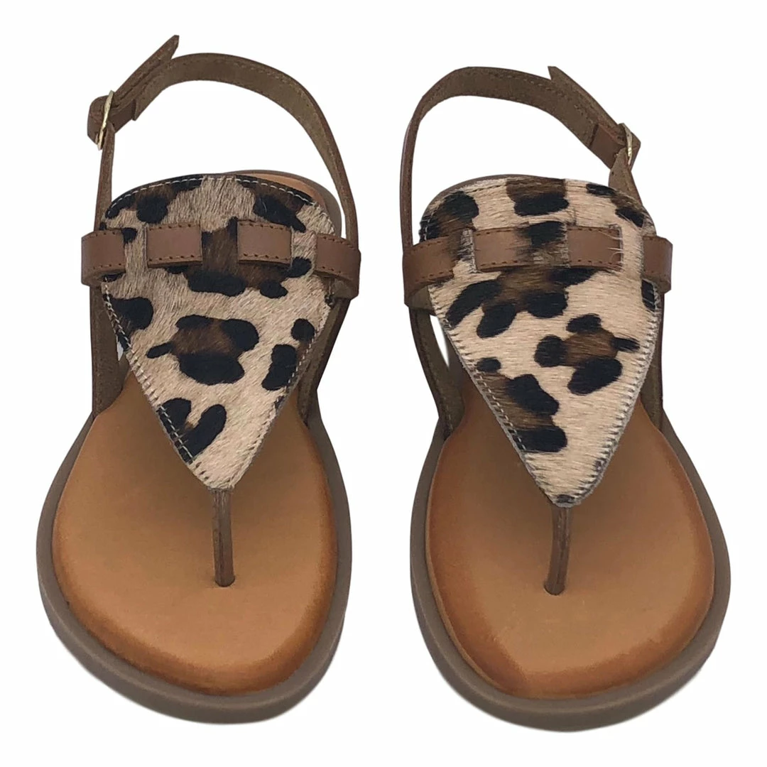 Kickfootwear Flat Leather Zebra Leopard Animal Sandals 2 Kickfootwear Flat Leather Zebra Leopard Animal Sandals