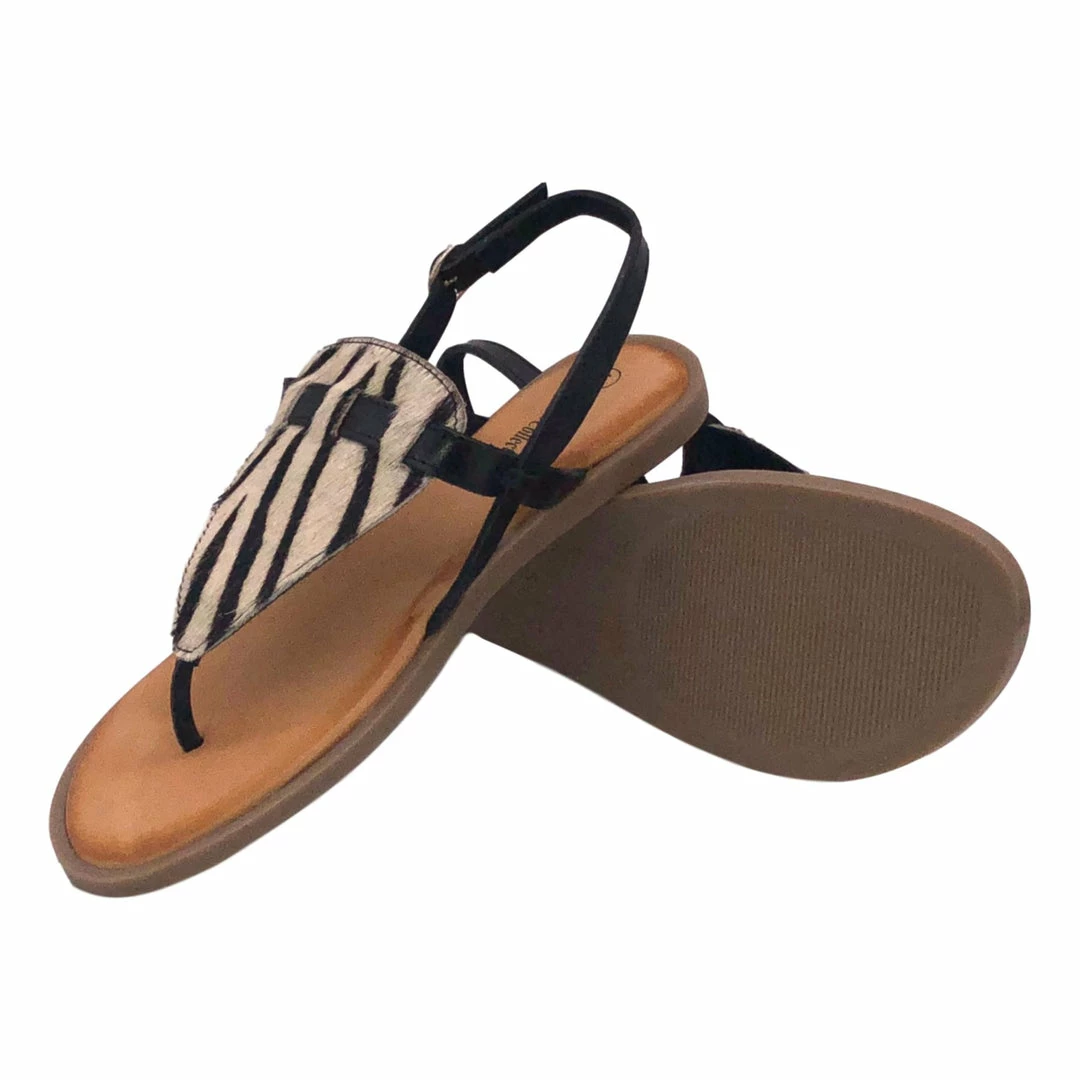 Kickfootwear Flat Leather Zebra Leopard Animal Sandals 11 Kickfootwear Flat Leather Zebra Leopard Animal Sandals