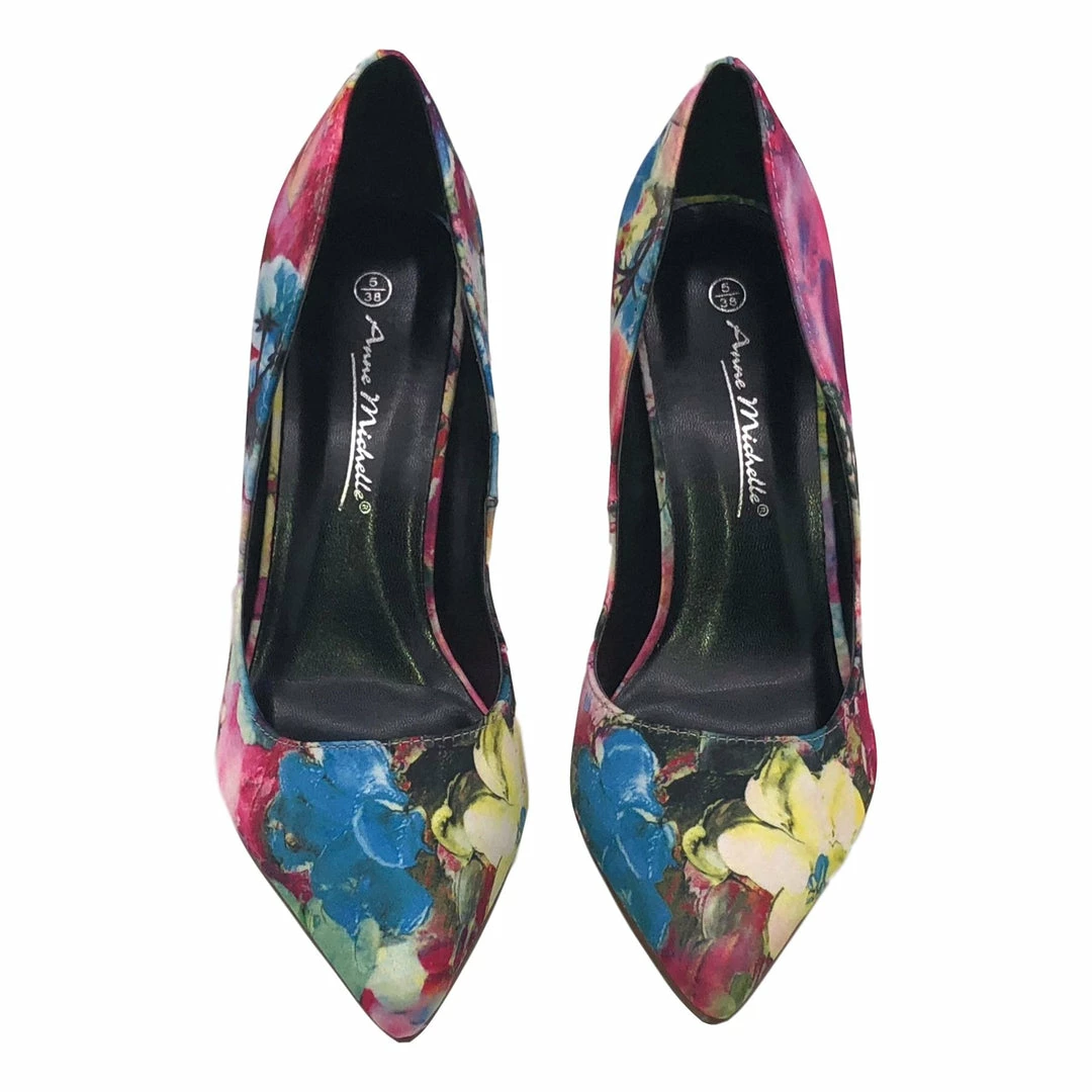 Kickfootwear WOMENS Printed Satin Party Court Stiletto Shoes - F90026 8 Kickfootwear WOMENS Printed Satin Party Court Stiletto Shoes - F90026