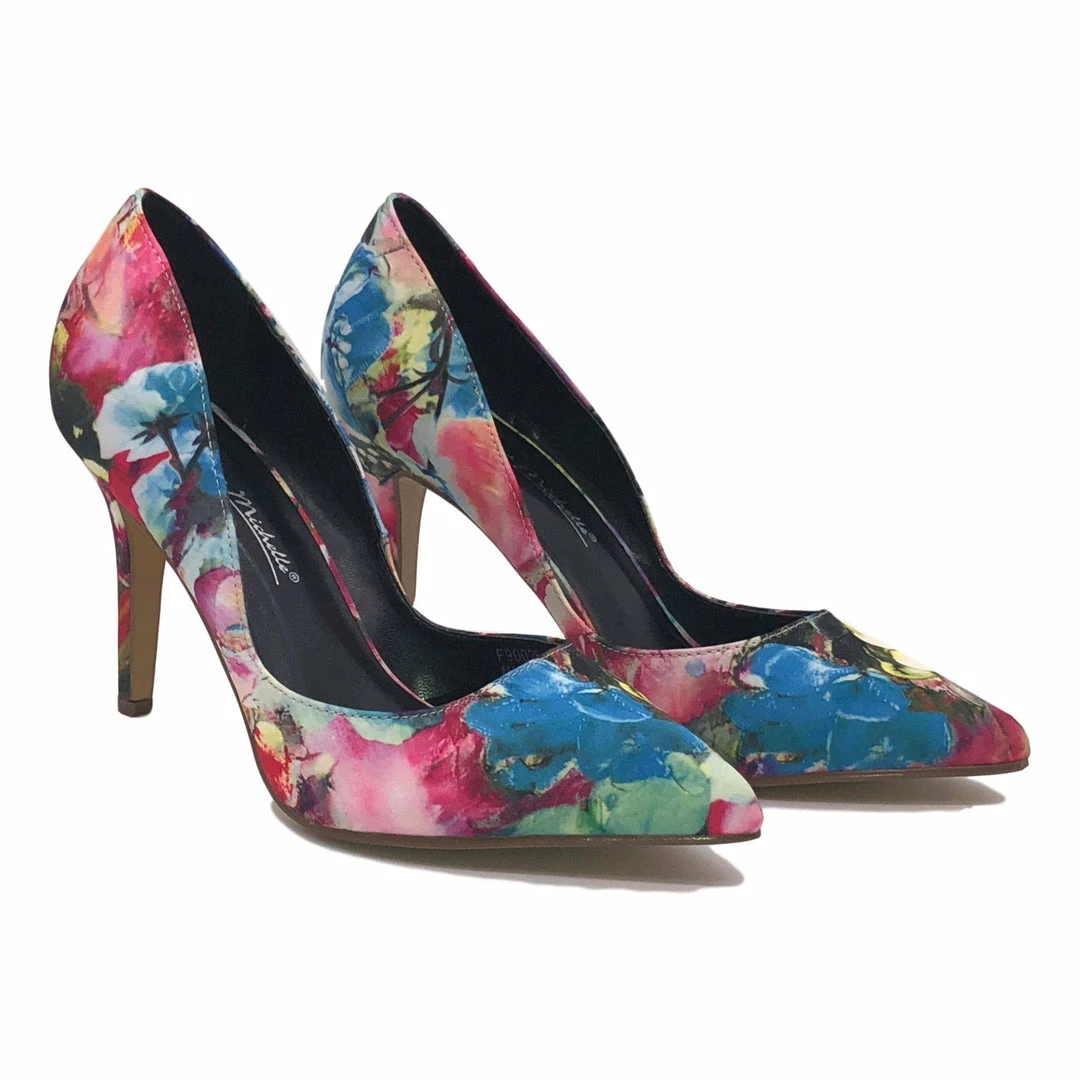 Kickfootwear WOMENS Printed Satin Party Court Stiletto Shoes - F90026 9 Kickfootwear WOMENS Printed Satin Party Court Stiletto Shoes - F90026