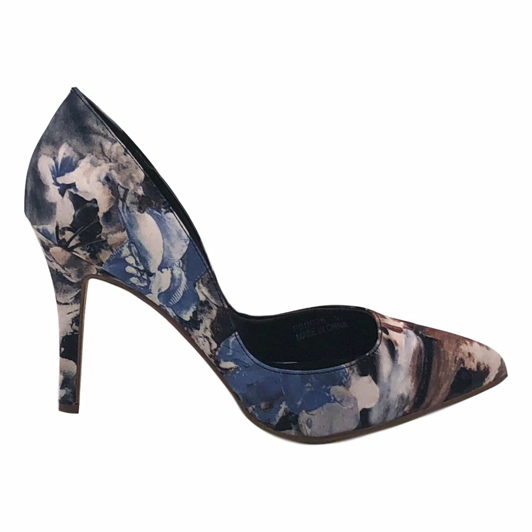 Kickfootwear WOMENS Printed Satin Party Court Stiletto Shoes - F90026 6 Kickfootwear WOMENS Printed Satin Party Court Stiletto Shoes - F90026