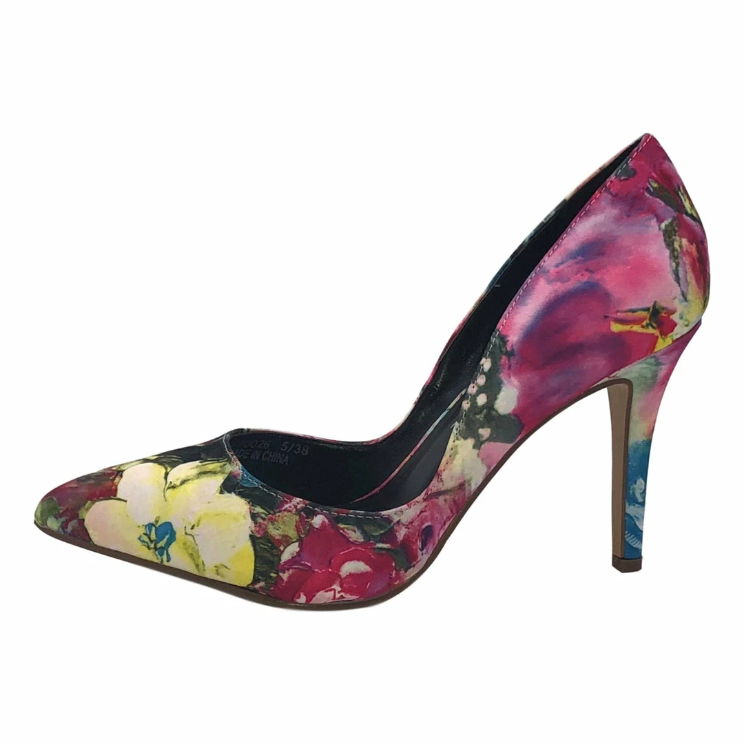 Kickfootwear WOMENS Printed Satin Party Court Stiletto Shoes - F90026 11 Kickfootwear WOMENS Printed Satin Party Court Stiletto Shoes - F90026