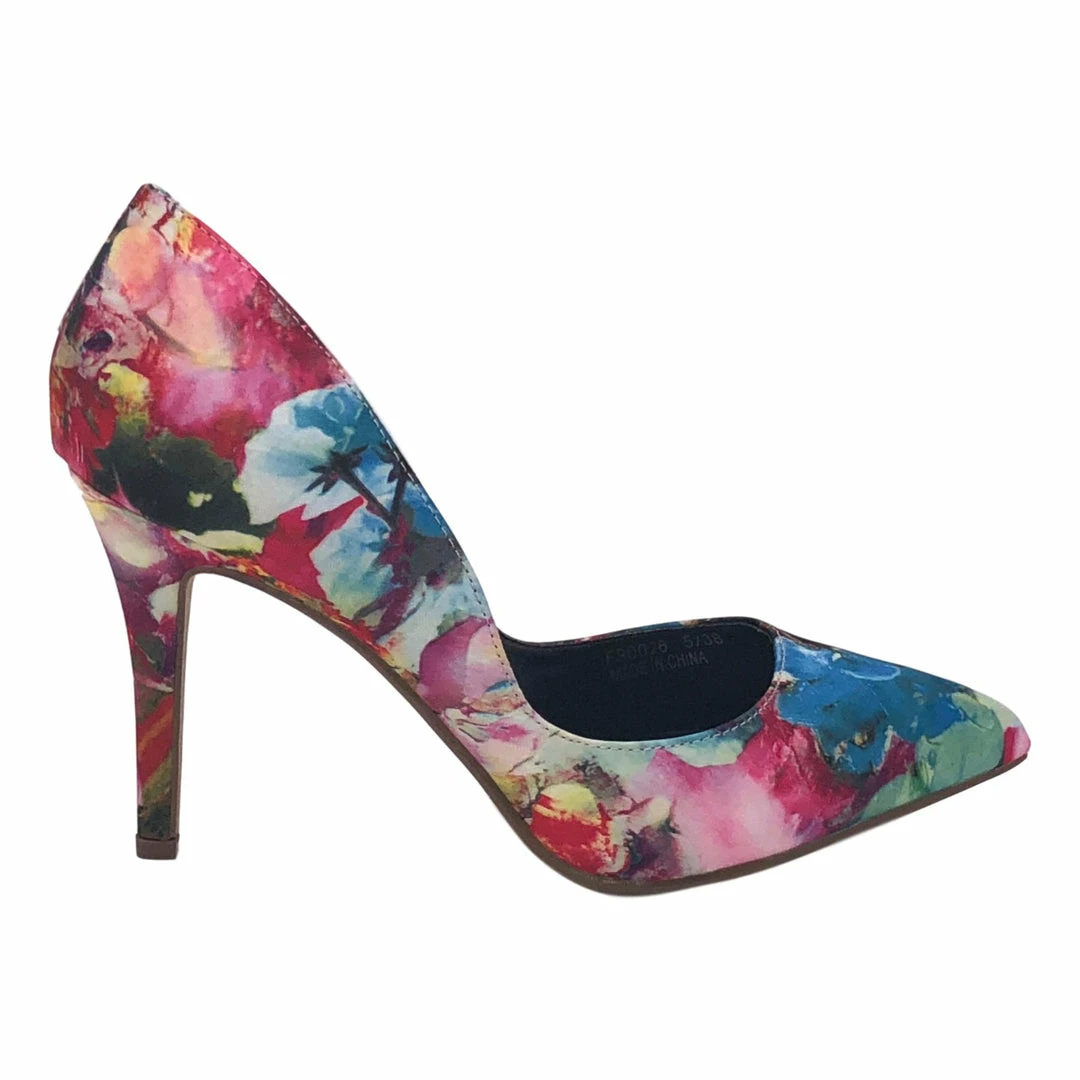 Kickfootwear WOMENS Printed Satin Party Court Stiletto Shoes - F90026 12 Kickfootwear WOMENS Printed Satin Party Court Stiletto Shoes - F90026