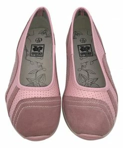 Kickfootwear Leather Flat Casual Pump Ballet Flats - Pink F8991 WOMENS
