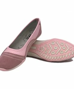 Kickfootwear Leather Flat Casual Pump Ballet Flats - Pink F8991 WOMENS