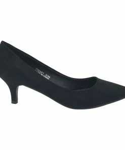 Kickfootwear Smart Faux Suede Kitten Heel Court Shoes Women's Heels