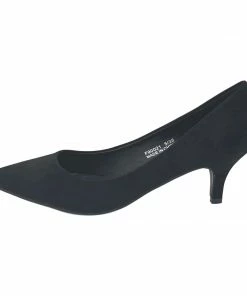 Kickfootwear Smart Faux Suede Kitten Heel Court Shoes Women's Heels