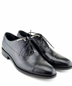 Kickfootwear MENS Giatoma Niccoli Leather Oxford Trim Shoes - Black