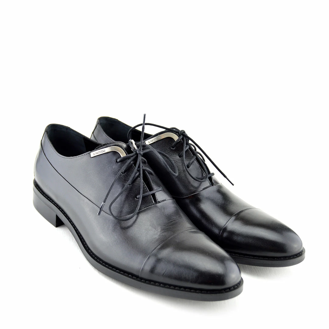 Kickfootwear MENS Giatoma Niccoli Leather Oxford Trim Shoes - Black 2 Kickfootwear MENS Giatoma Niccoli Leather Oxford Trim Shoes - Black