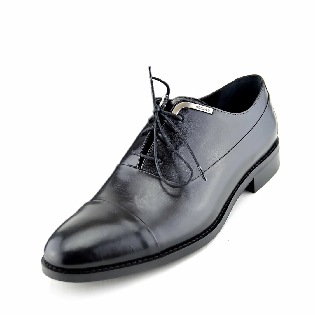 Kickfootwear MENS Giatoma Niccoli Leather Oxford Trim Shoes - Black 5 Kickfootwear MENS Giatoma Niccoli Leather Oxford Trim Shoes - Black