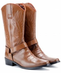 Kickfootwear Range Long Western Cowboy Boots - Tan