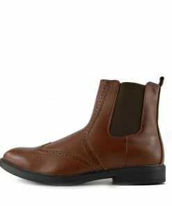Kickfootwear Dudley Leather Ankle Chelsea Dealer Boots - Coffee MENS