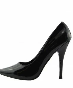 Kickfootwear High Shine Stiletto Court Shoes - Black Patent WOMENS