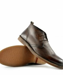 Kickfootwear MENS Finsbury Leather Desert Chelsea Boots - Brown