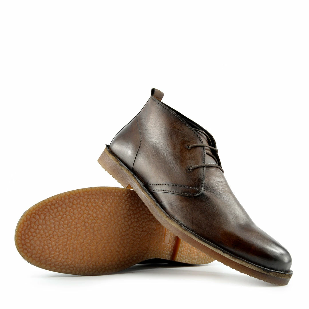 Kickfootwear MENS Finsbury Leather Desert Chelsea Boots - Brown 2 Kickfootwear MENS Finsbury Leather Desert Chelsea Boots - Brown