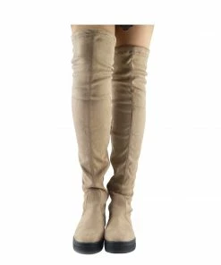 Kickfootwear Alisha Soft Over The Knee Slouch Flat Boots - Tan