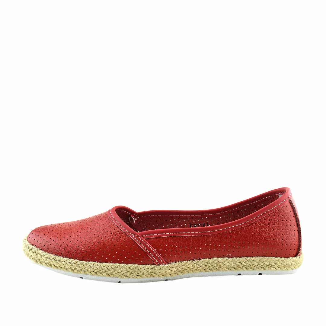 Kickfootwear WOMENS Dalton Espadrille Slip On Flat Loafer Pumps - Red 1 Kickfootwear WOMENS Dalton Espadrille Slip On Flat Loafer Pumps - Red