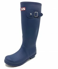 Kickfootwear WOMENS Women's Knee High Wellington Boots Navy Blue