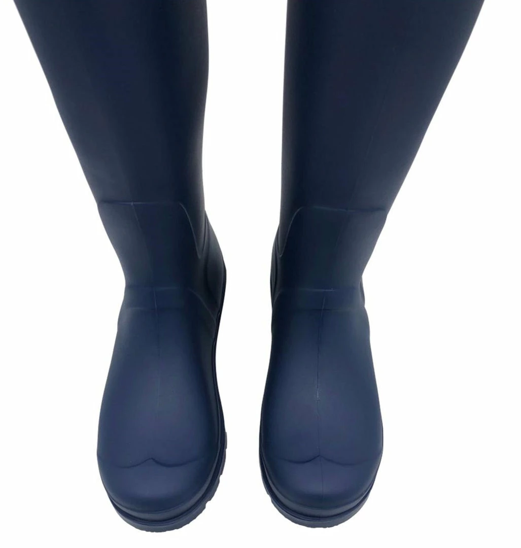 Kickfootwear WOMENS Women's Knee High Wellington Boots Navy Blue 5 Kickfootwear WOMENS Women's Knee High Wellington Boots Navy Blue