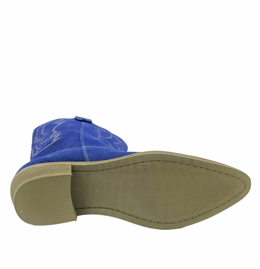 Kickfootwear Kitty Electric Blue Suede Cowboy Boots 3 Kickfootwear Kitty Electric Blue Suede Cowboy Boots