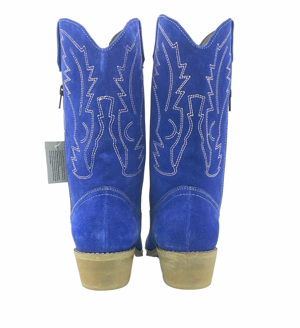 Kickfootwear Kitty Electric Blue Suede Cowboy Boots 4 Kickfootwear Kitty Electric Blue Suede Cowboy Boots