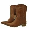 Kickfootwear WOMENS Kitty Western Leather Ladies Cowboy Boots - Dark Tan