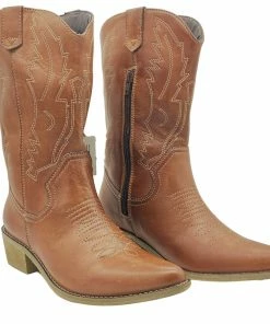 Kickfootwear WOMENS Kitty Western Leather Ladies Cowboy Boots - Dark Tan 11 Kickfootwear WOMENS Kitty Western Leather Ladies Cowboy Boots - Dark Tan
