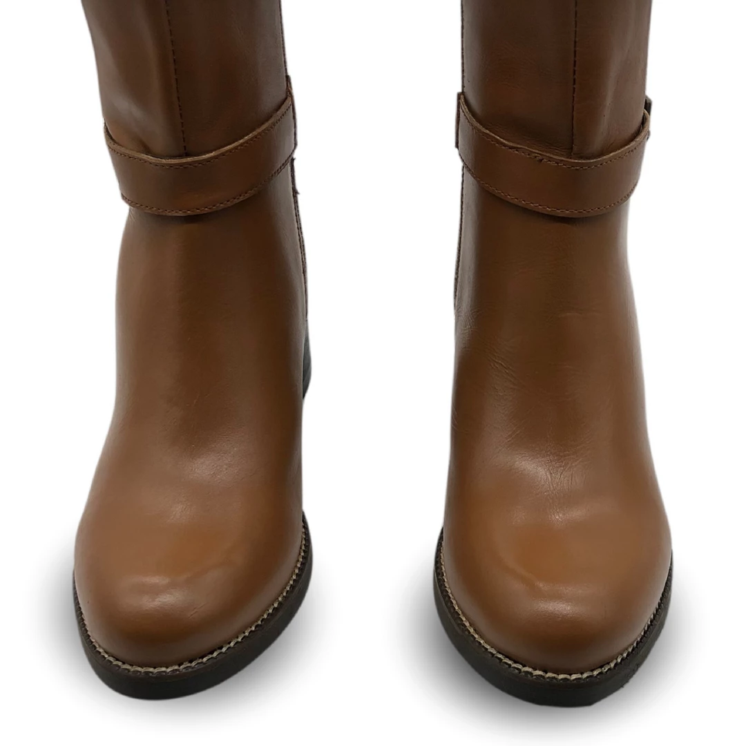 Kickfootwear Saffy Elasticated Leather Long Tan Boots 4 Kickfootwear Saffy Elasticated Leather Long Tan Boots