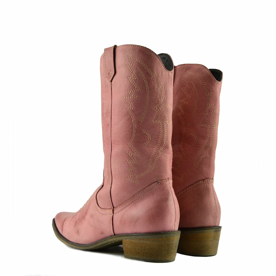 Kickfootwear Kitty Western Leather Womens Cowboy Boots - Pink 4 Kickfootwear Kitty Western Leather Womens Cowboy Boots - Pink