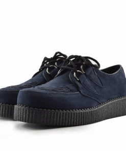 Kickfootwear Sales 2022 3 KICK FOOTWEAR Mens Rebel Navy Suede Creepers