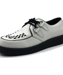 KICK FOOTWEAR Mens Rebel White Leather Creepers