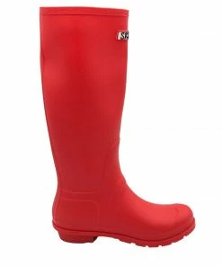 Kickfootwear Women's Knee High Wellington Boots Red WOMENS
