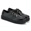 Kickfootwear WOMENS Women's Riot Black Leather Creepers