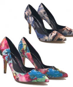 Kickfootwear WOMENS Printed Satin Party Court Stiletto Shoes - F90026