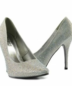 Kickfootwear Pointed Sparkle Party Heels - Silver PO0440