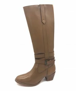 Kickfootwear WOMENS Western Long Leather Tan Elastic Boots