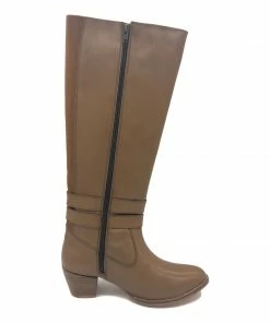 Kickfootwear WOMENS Western Long Leather Tan Elastic Boots